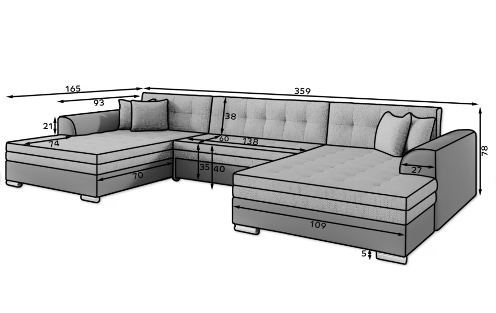 Vento U sarokkanapé +ingyenes kiszállítás RR