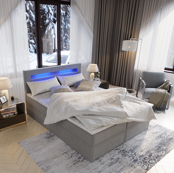 Akciós Land boxspring ágy +ajándék fedőmatrac +ingyenes kiszállítás RR