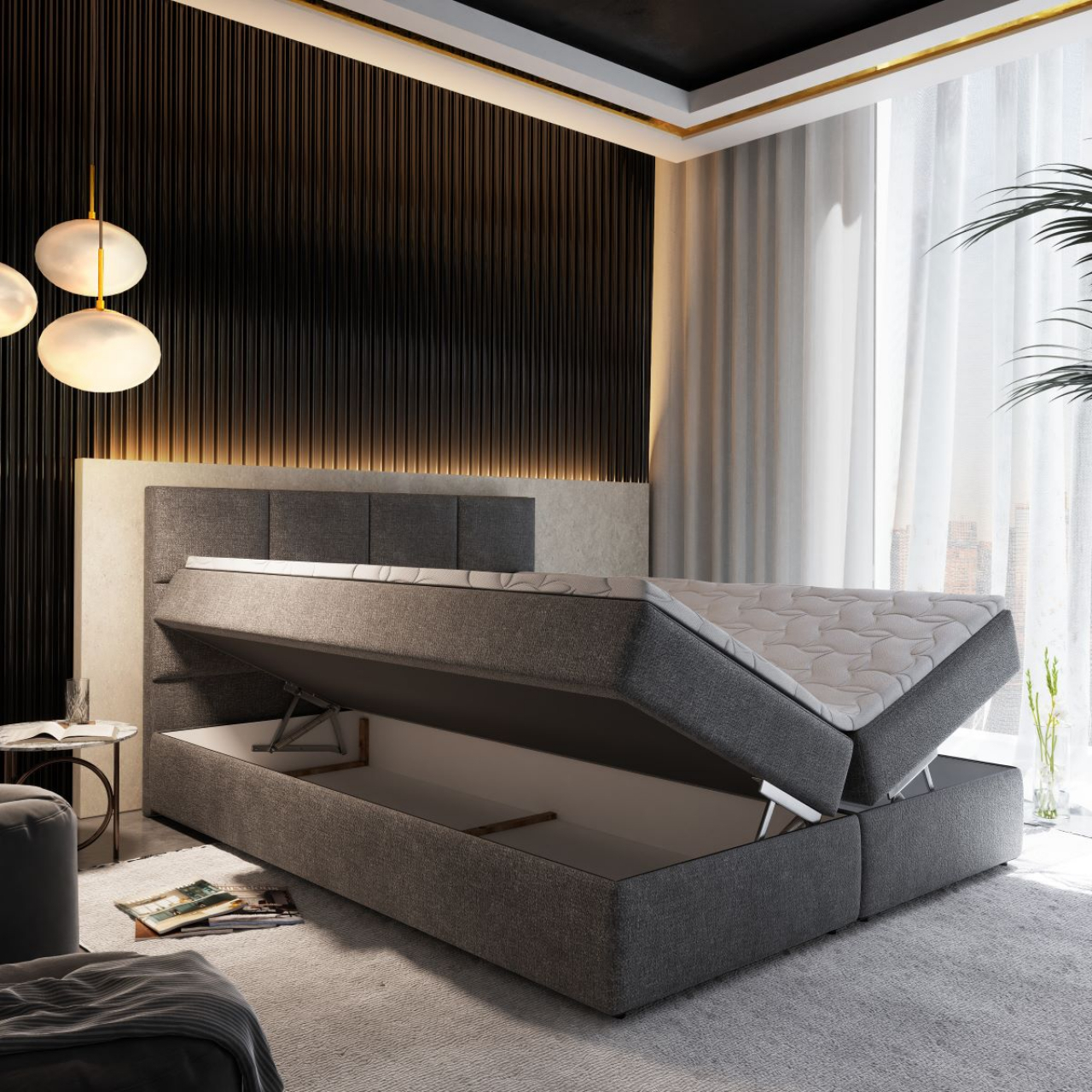 Akciós Léna boxspring ágy + ajándék fedőmatrac +ingyenes kiszállítás RR