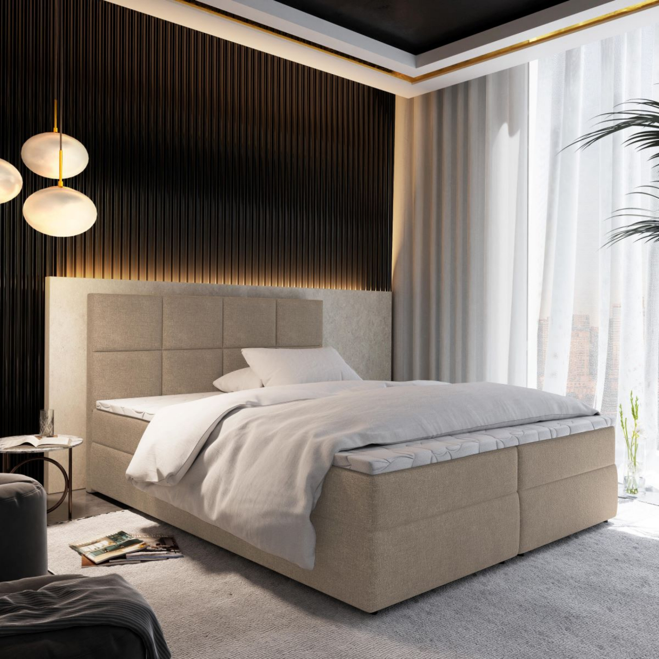 Akciós Léna boxspring ágy + ajándék fedőmatrac +ingyenes kiszállítás RR