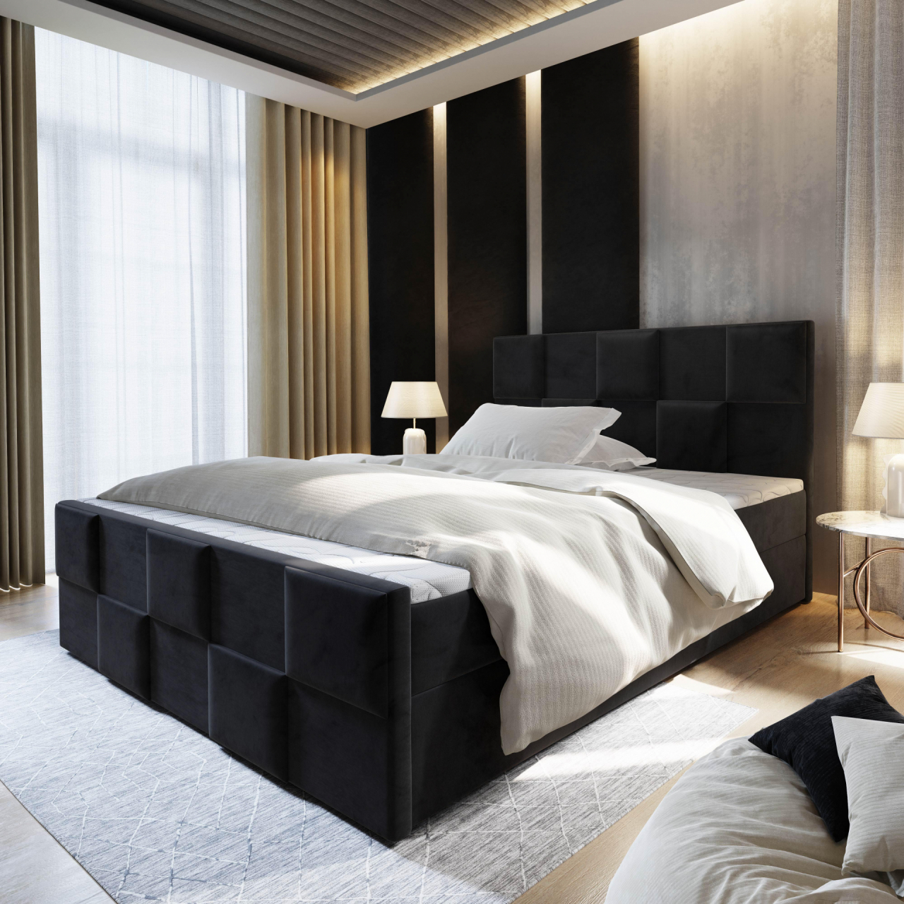 Akciós Mona boxspring ágy +ajándék fedőmatrac +ingyenes kiszállítás RR