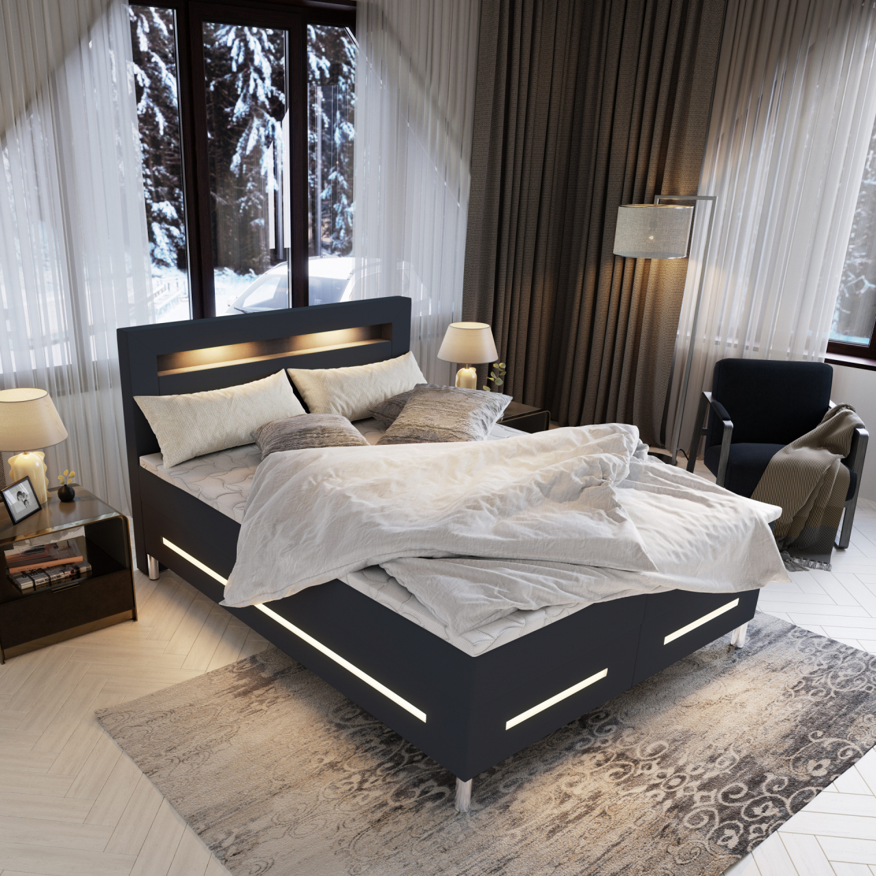 Akciós Benz boxspring ágy +ajándék fedőmatrac +ingyenes kiszállítás RR