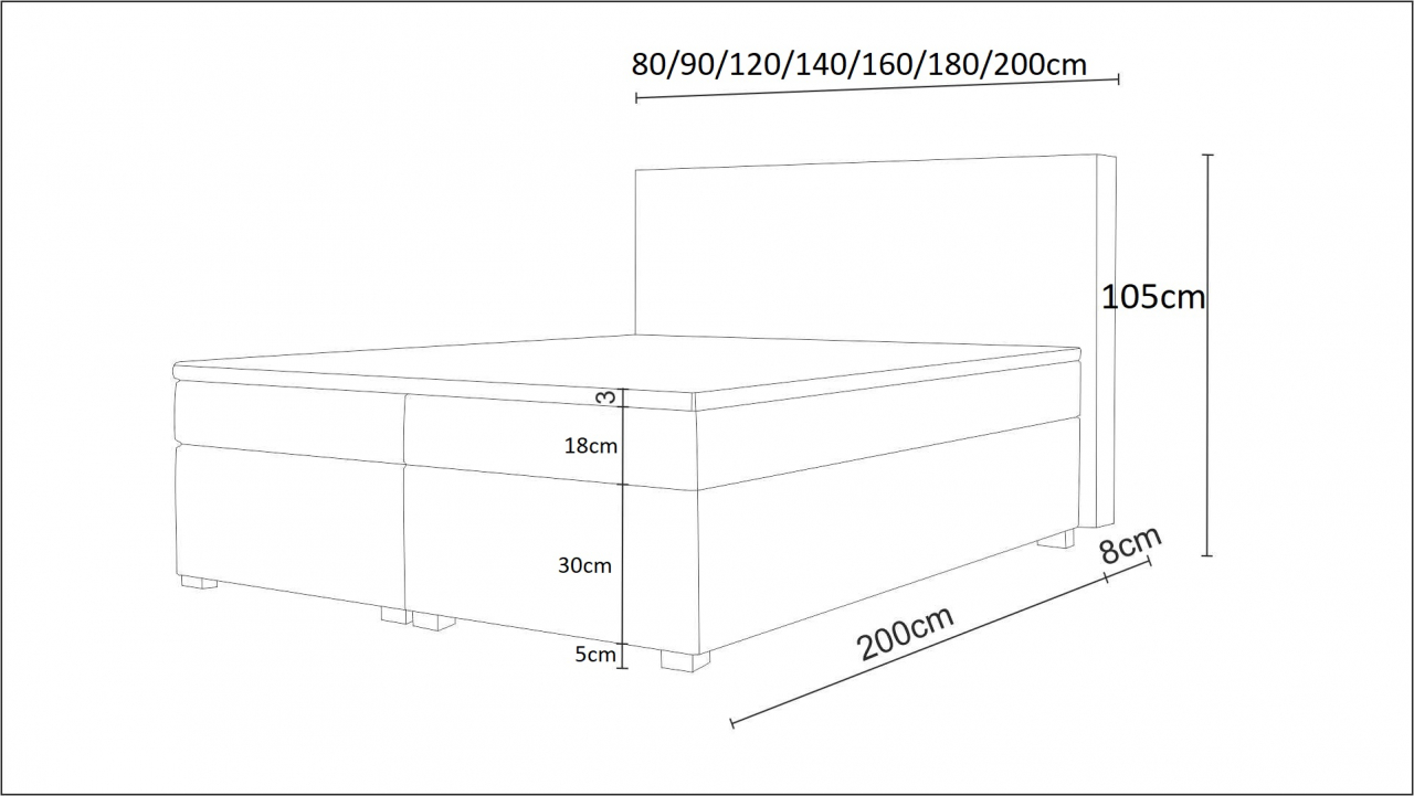 Akciós Simple boxspring ágy + ajándék fedőmatrac