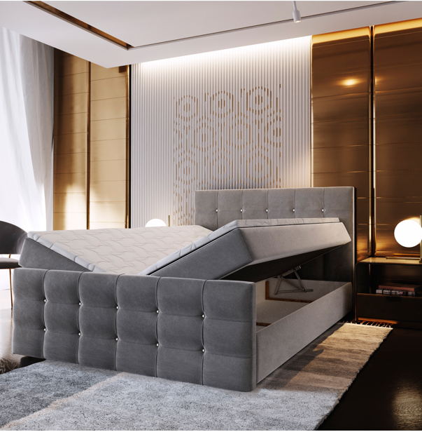 Akciós Slat boxspring ágy + ajándék fedőmatrac +ingyenes kiszállítás RR