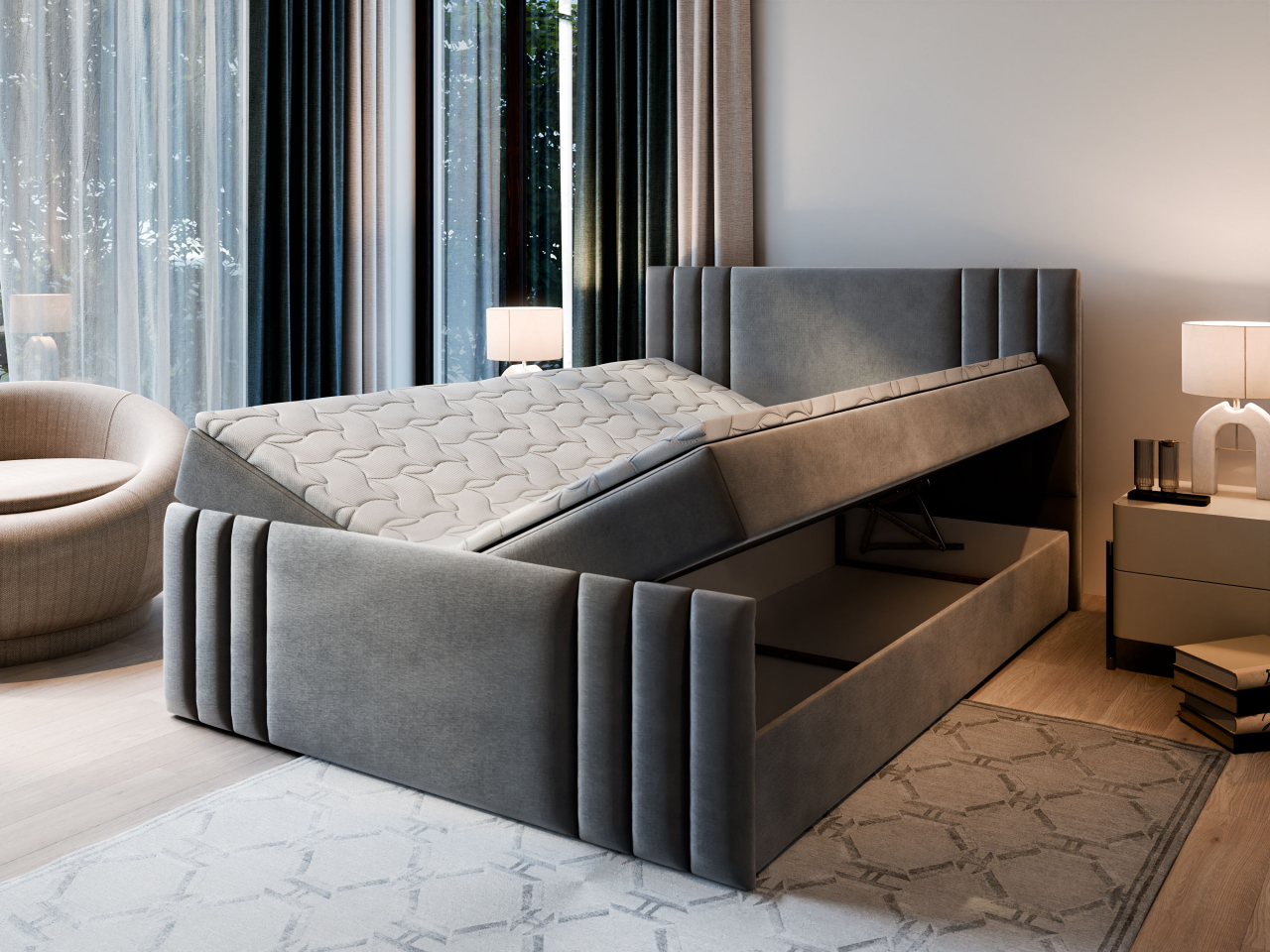 Akciós Kanes boxspring ágy + ajándék fedőmatrac + ingyenes kiszállítás