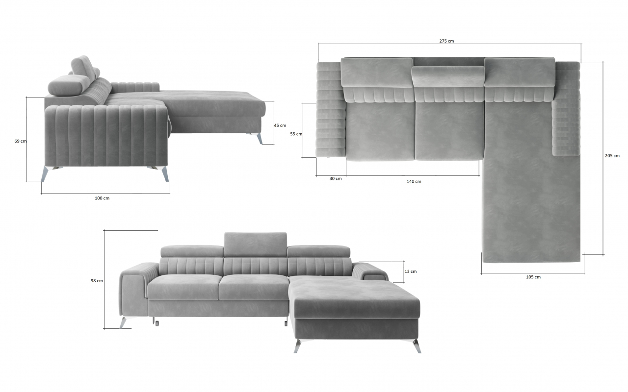 Akciós Grayson sarokkanapé +ingyenes kiszállítás