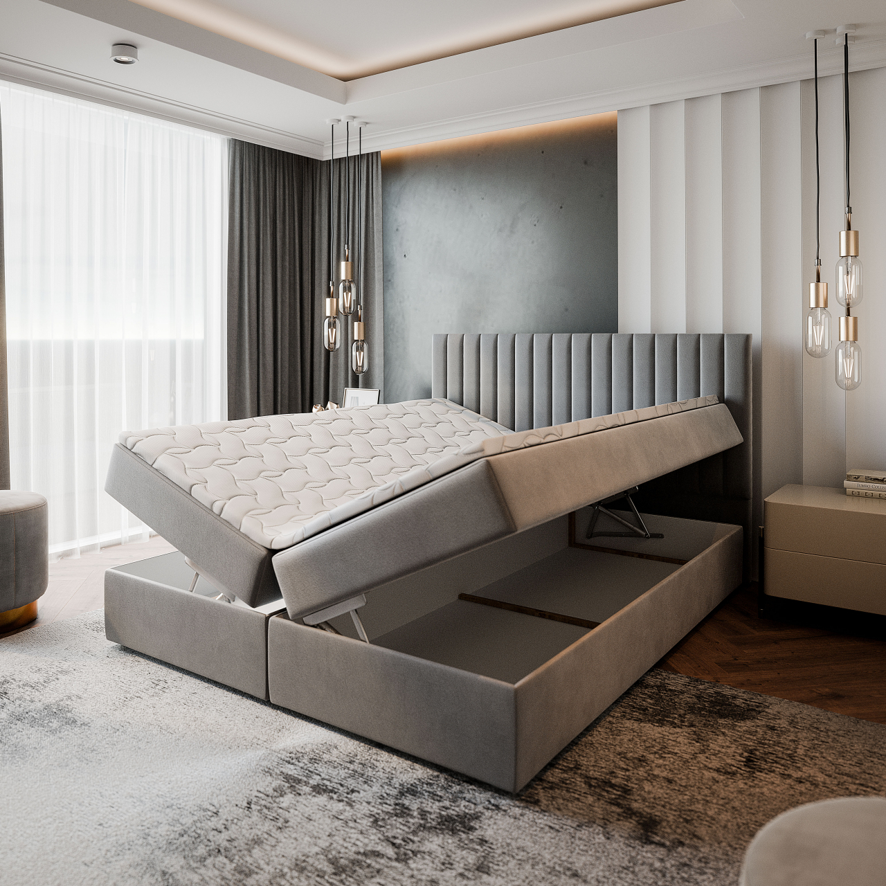 Akciós Bresel boxspring ágy +ajándék fedőmatrac +ingyenes kiszállítás RR