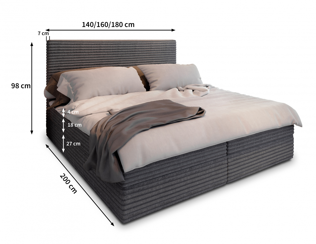 Akciós Piza boxspring ágy +ajándék fedőmatrac +ingyenes kiszállítás