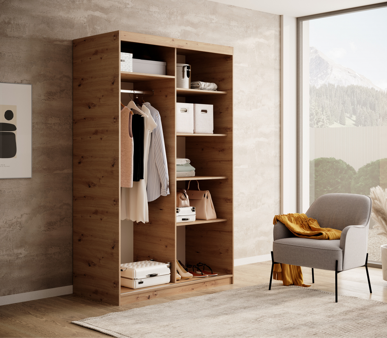Akciós Delia 120 cm gardróbszekrény +ingyenes kiszállítás