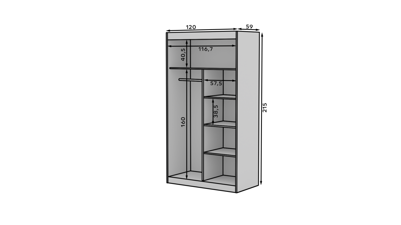 Akciós Esti 120 cm gardróbszekrény +ingyenes kiszállítás