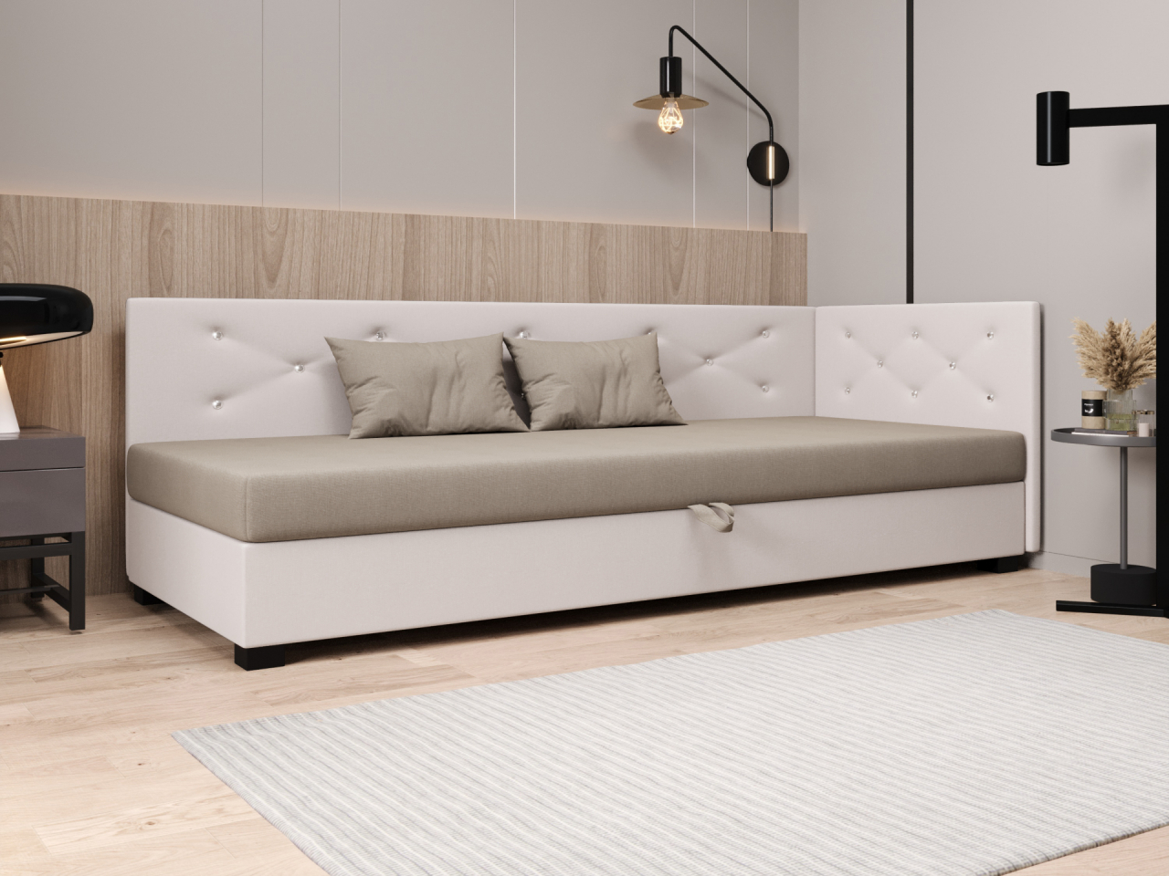 Akciós Olet Plus saroktámlás heverő +ingyenes kiszállítás RR