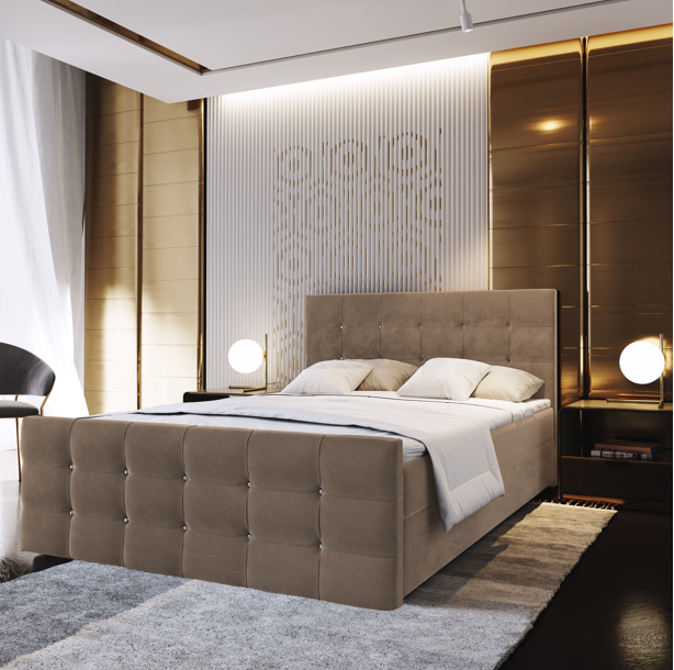 Akciós Slat boxspring ágy + ajándék fedőmatrac +ingyenes kiszállítás RR