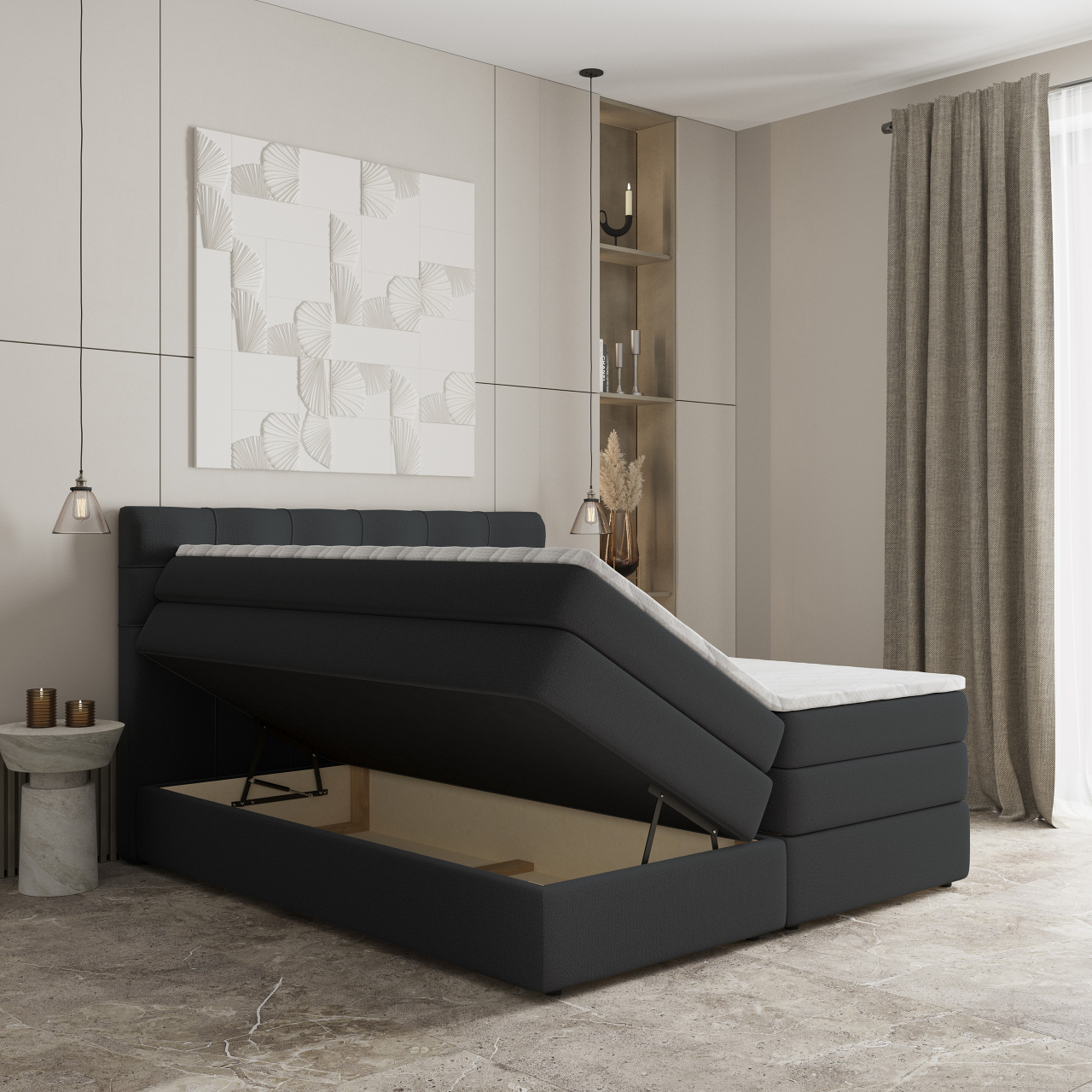 Akciós Arezi boxspring ágy +ajándék fedőmatrac +ingyenes kiszállítás