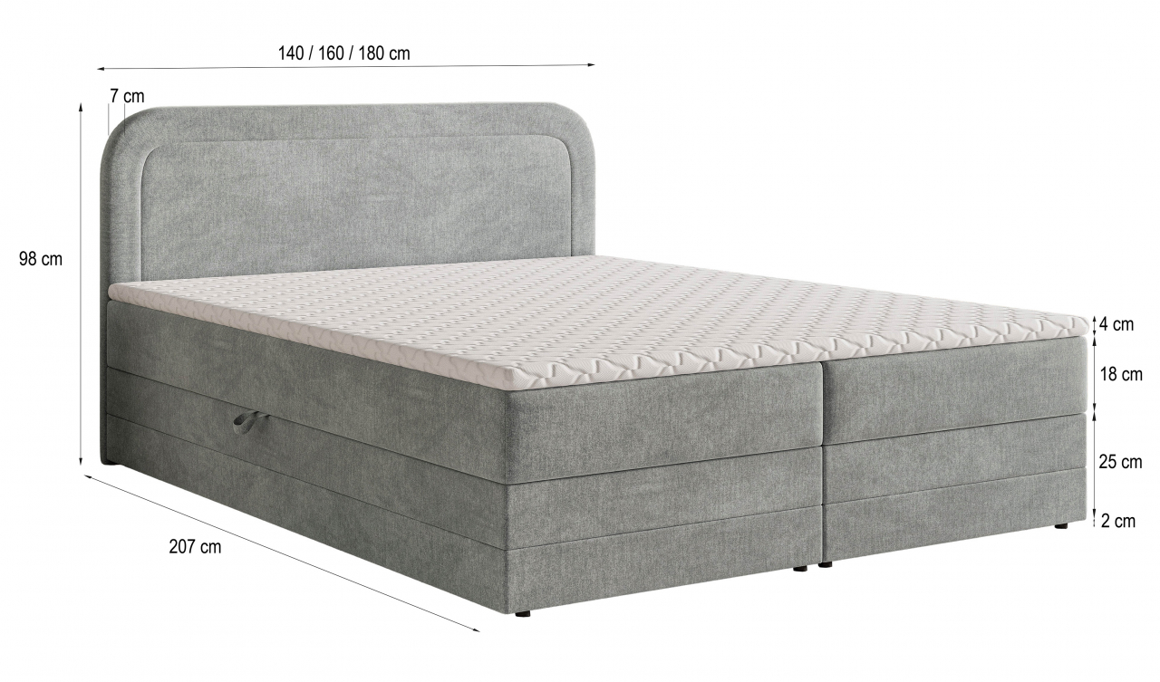 Akciós Armel boxspring ágy +ajándék fedőmatrac +ingyenes kiszállítás