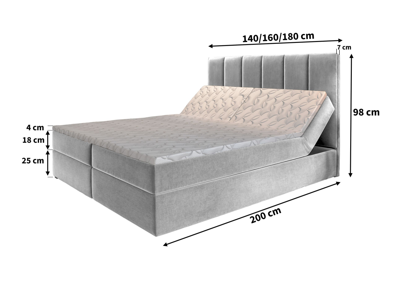 Akciós Barino boxspring ágy +ajándék fedőmatrac +ingyenes kiszállítás