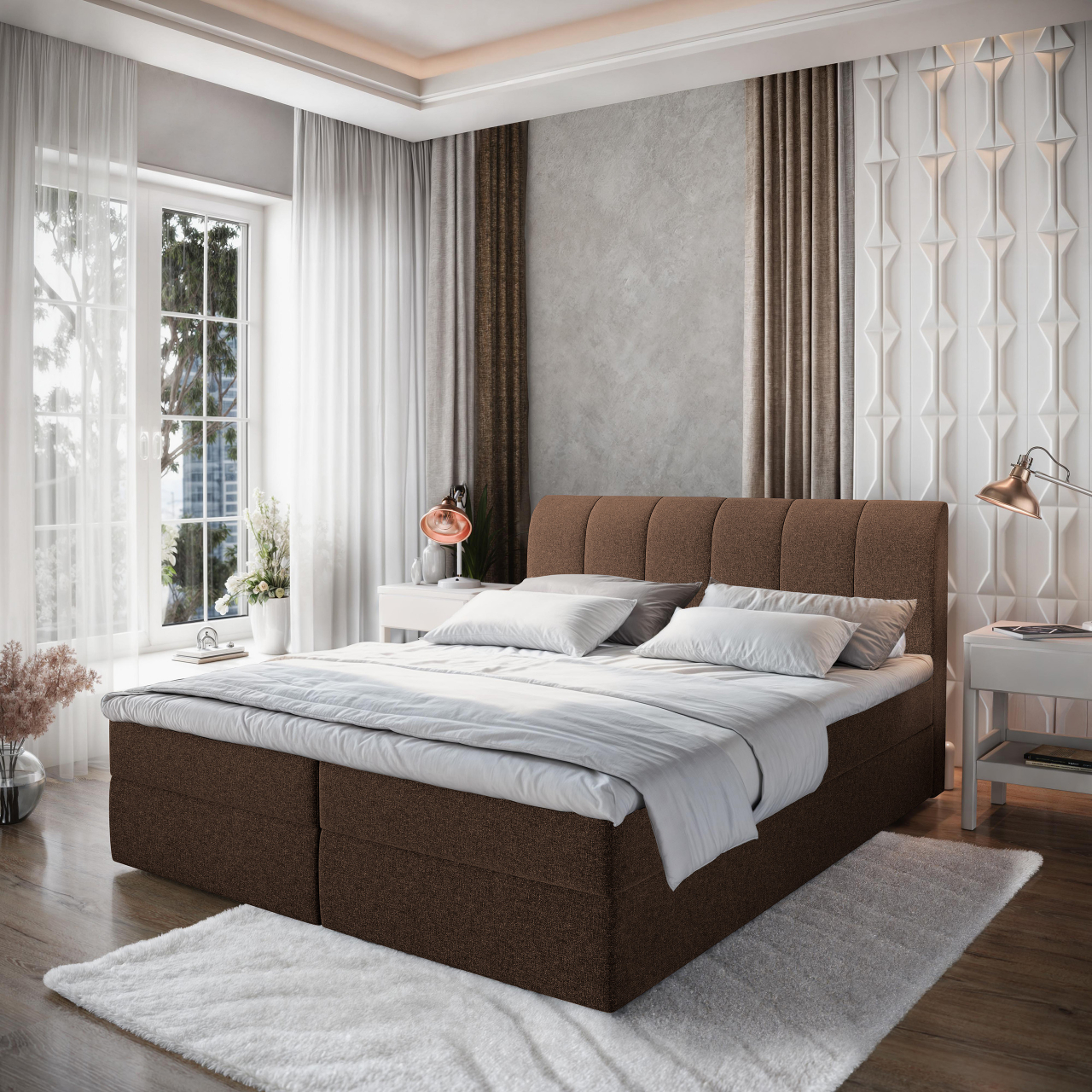 Akciós Cevano boxspring ágy +ajándék fedőmatrac +ingyenes kiszállítás