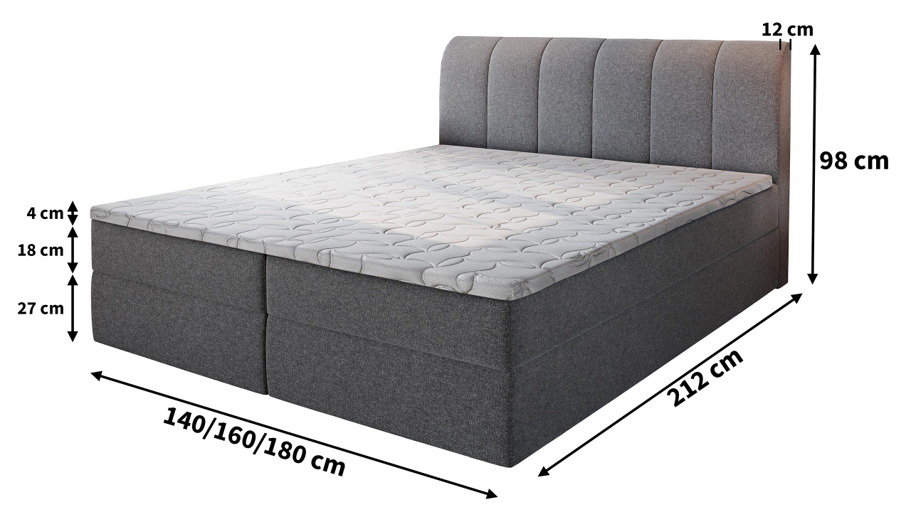 Akciós Cevano boxspring ágy +ajándék fedőmatrac +ingyenes kiszállítás