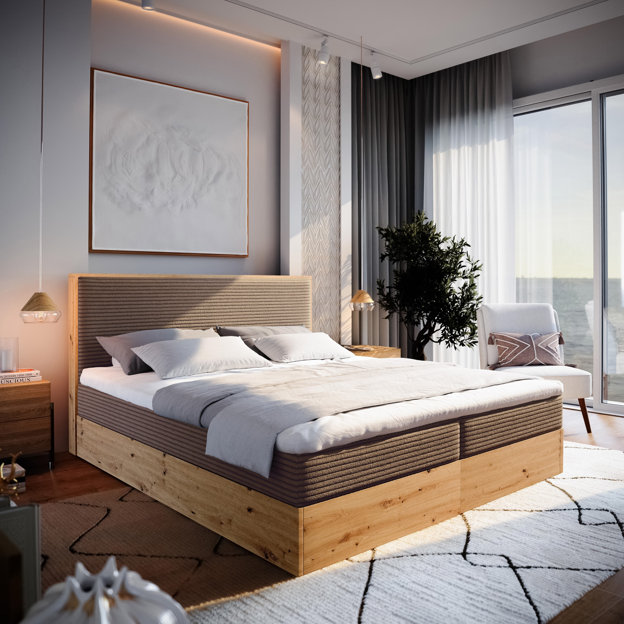 Akciós Verdon boxspring ágy +ajándék fedőmatrac +ingyenes kiszállítás