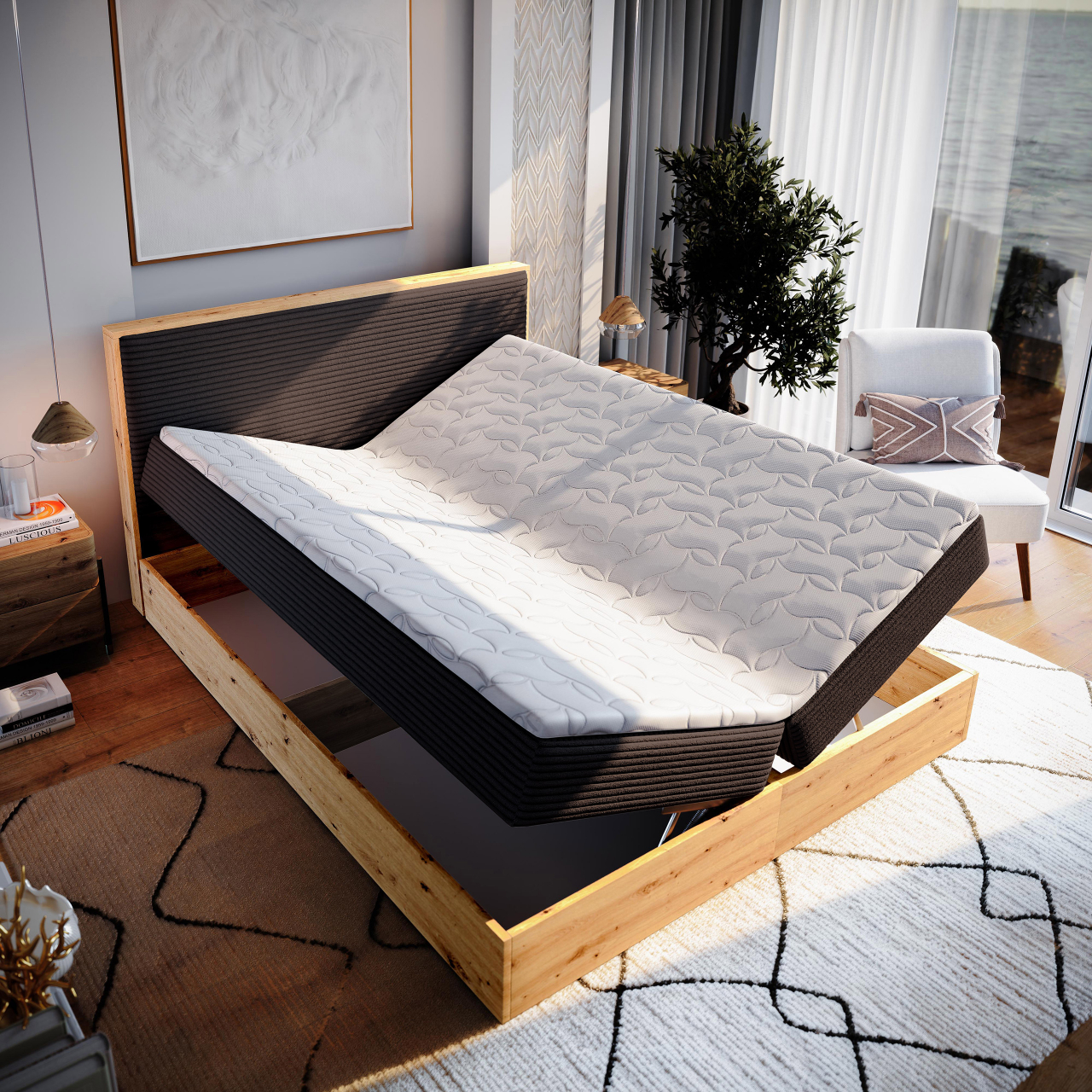 Akciós Verdon boxspring ágy +ajándék fedőmatrac +ingyenes kiszállítás