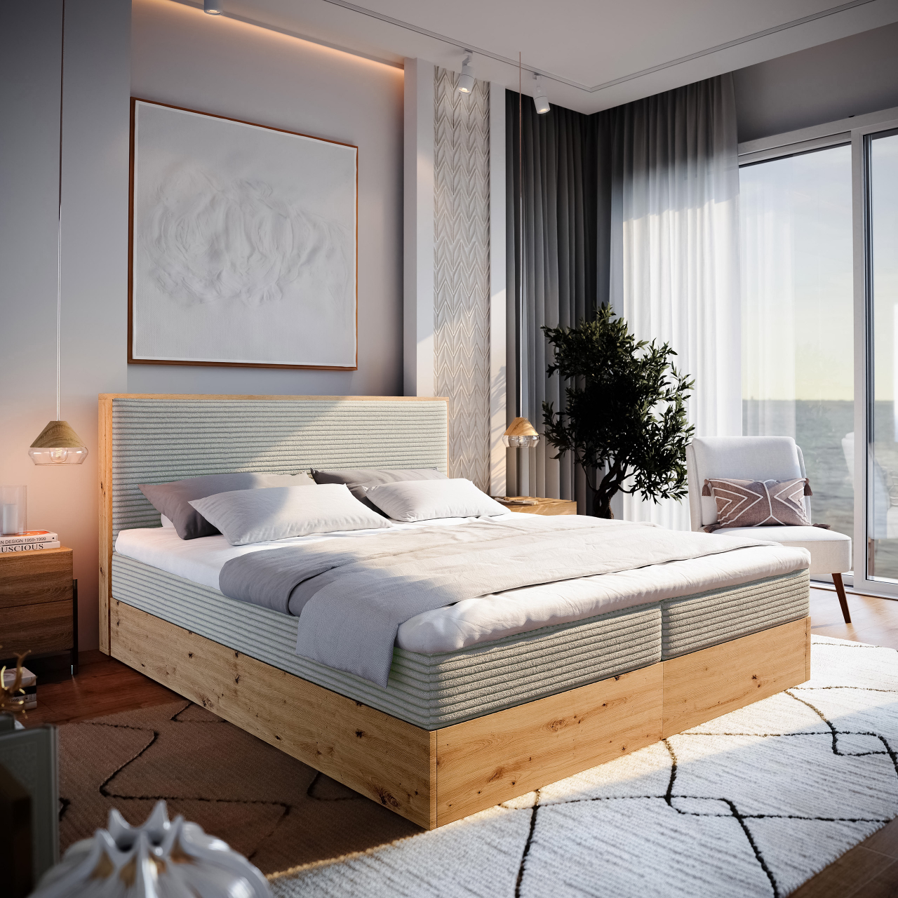 Akciós Verdon boxspring ágy +ajándék fedőmatrac +ingyenes kiszállítás