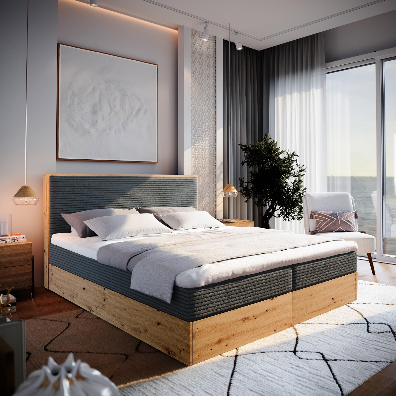 Akciós Verdon boxspring ágy +ajándék fedőmatrac +ingyenes kiszállítás