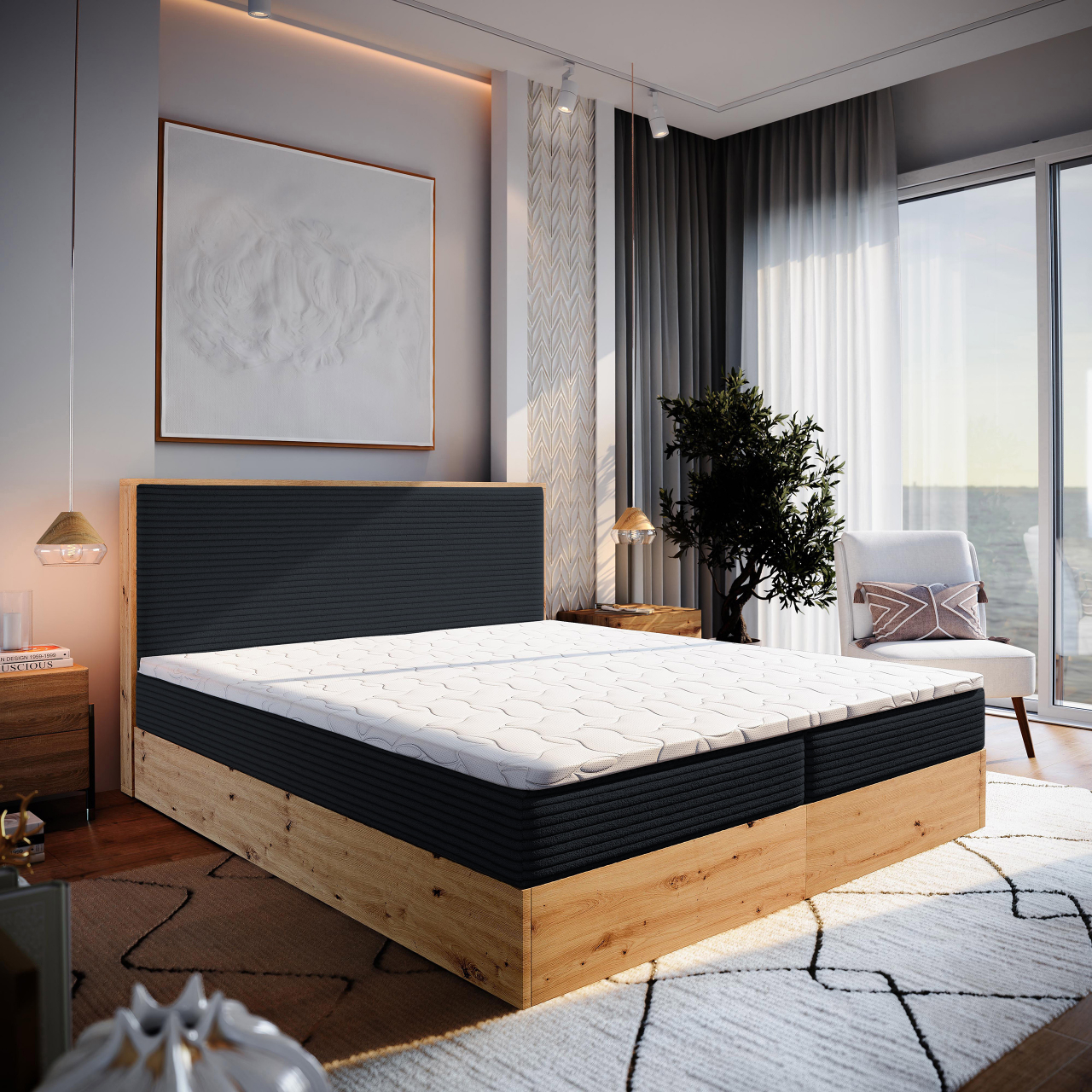 Akciós Verdon boxspring ágy +ajándék fedőmatrac +ingyenes kiszállítás