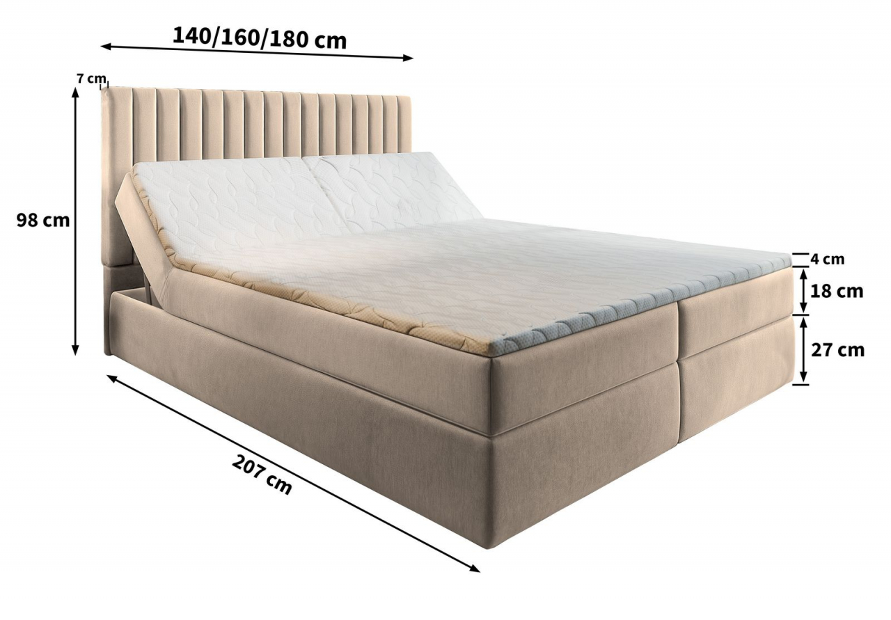 Akciós Murlo boxspring ágy +ajándék fedőmatrac +ingyenes kiszállítás