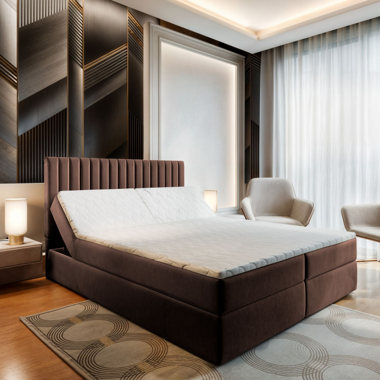 Akciós Murlo boxspring ágy +ajándék fedőmatrac +ingyenes kiszállítás