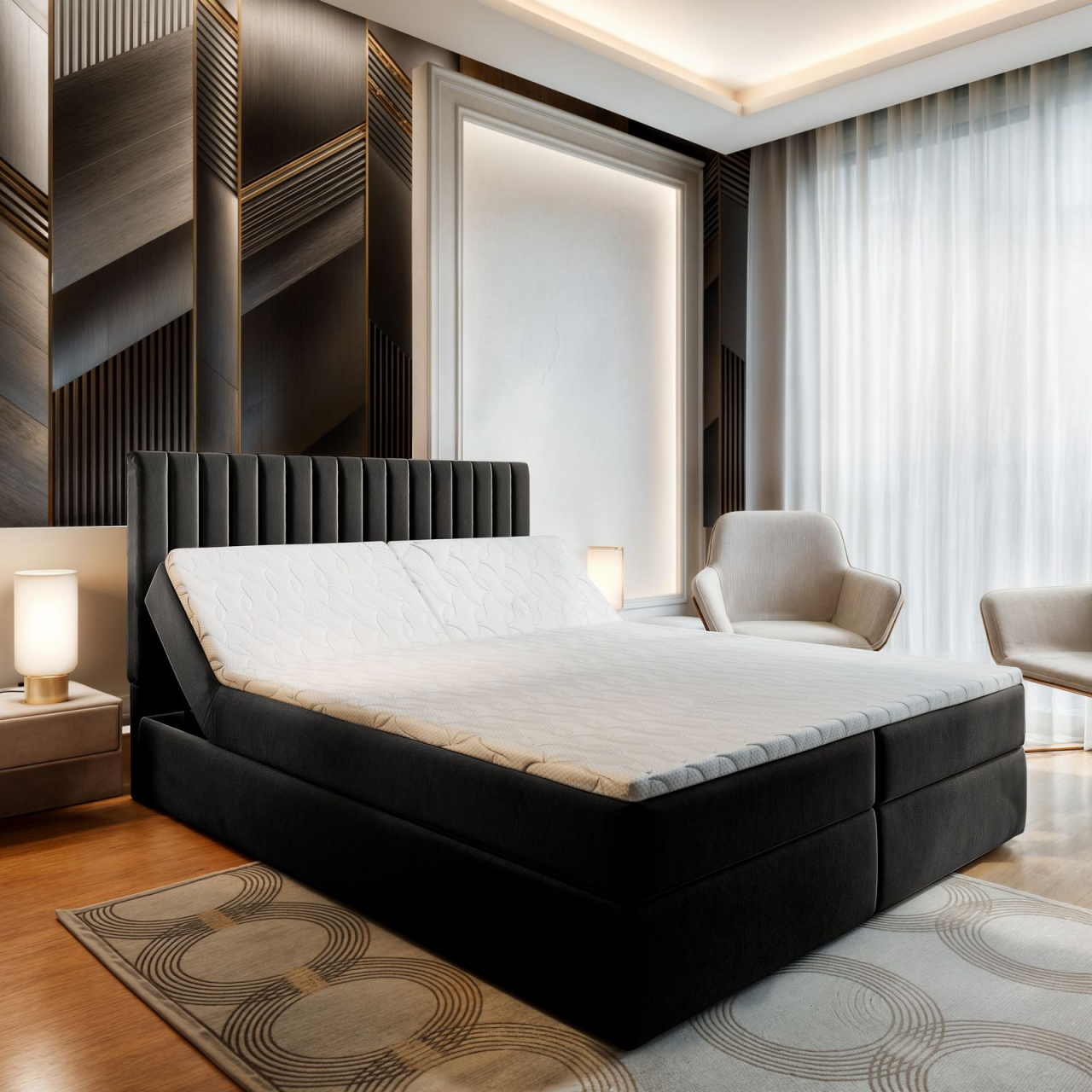 Akciós Murlo boxspring ágy +ajándék fedőmatrac +ingyenes kiszállítás