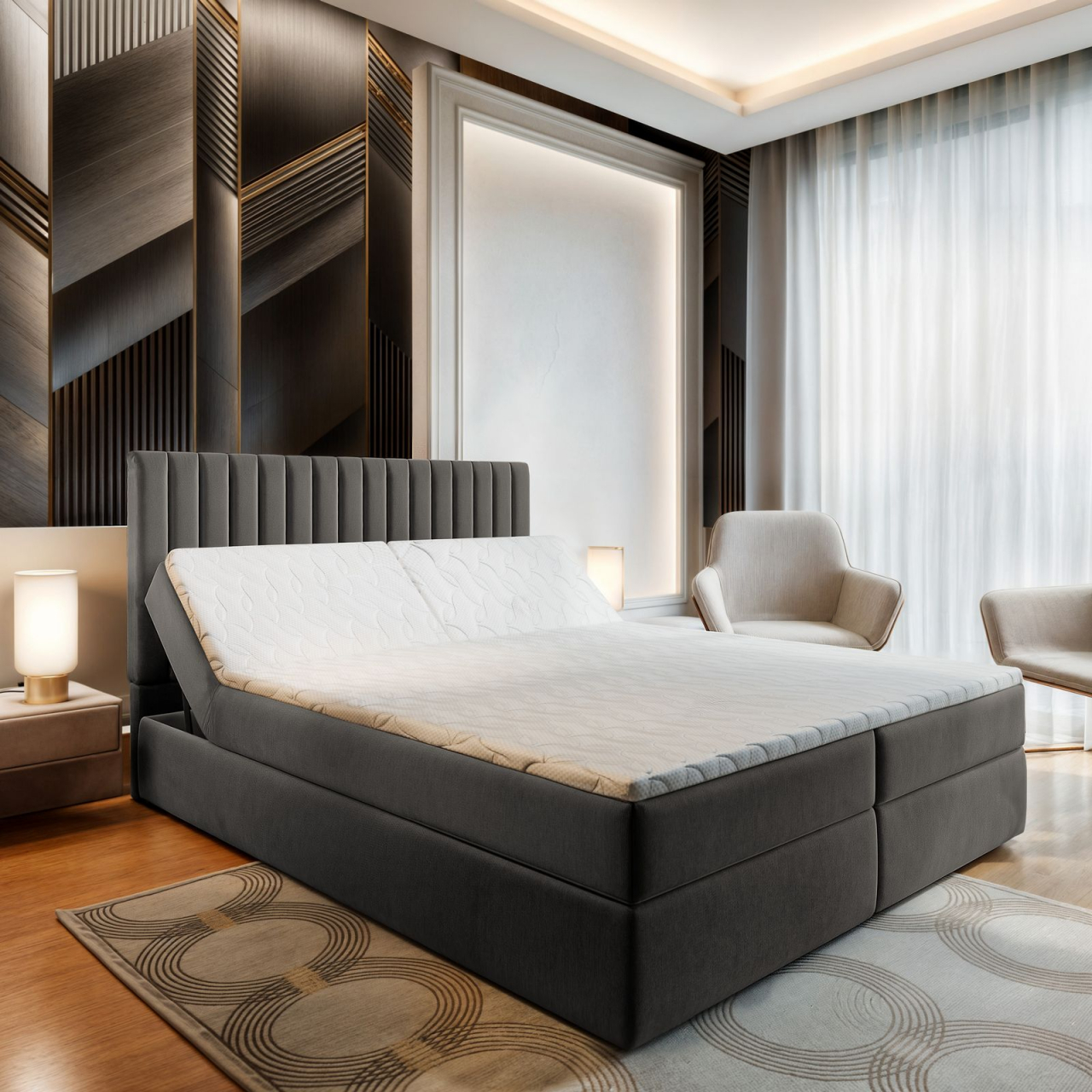 Akciós Murlo boxspring ágy +ajándék fedőmatrac +ingyenes kiszállítás