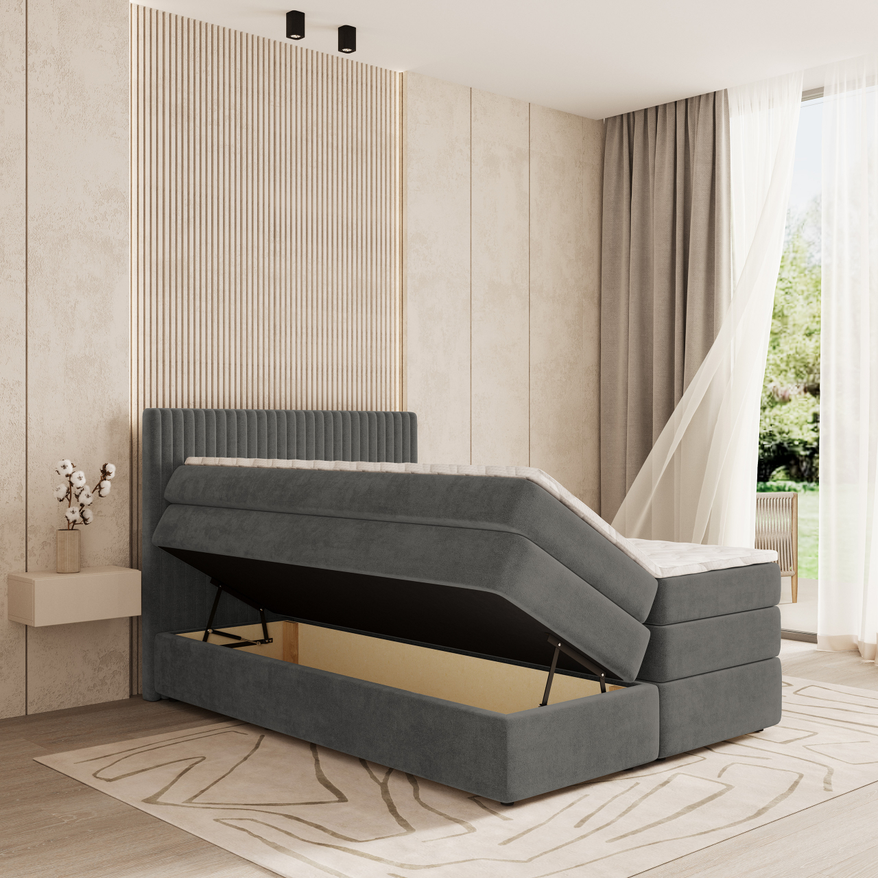Akciós Felbio boxspring ágy +ajándék fedőmatrac +ingyenes kiszállítás