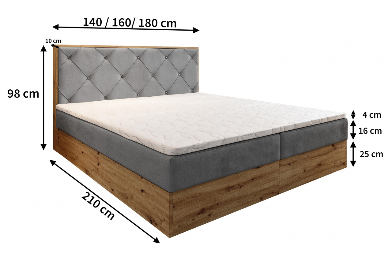 Akciós Fosco boxspring ágy +ajándék fedőmatrac +ingyenes kiszállítás