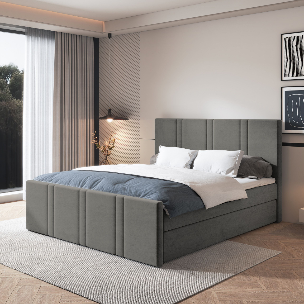 Akciós Comoza boxspring ágy +ajándék fedőmatrac +ingyenes kiszállítás