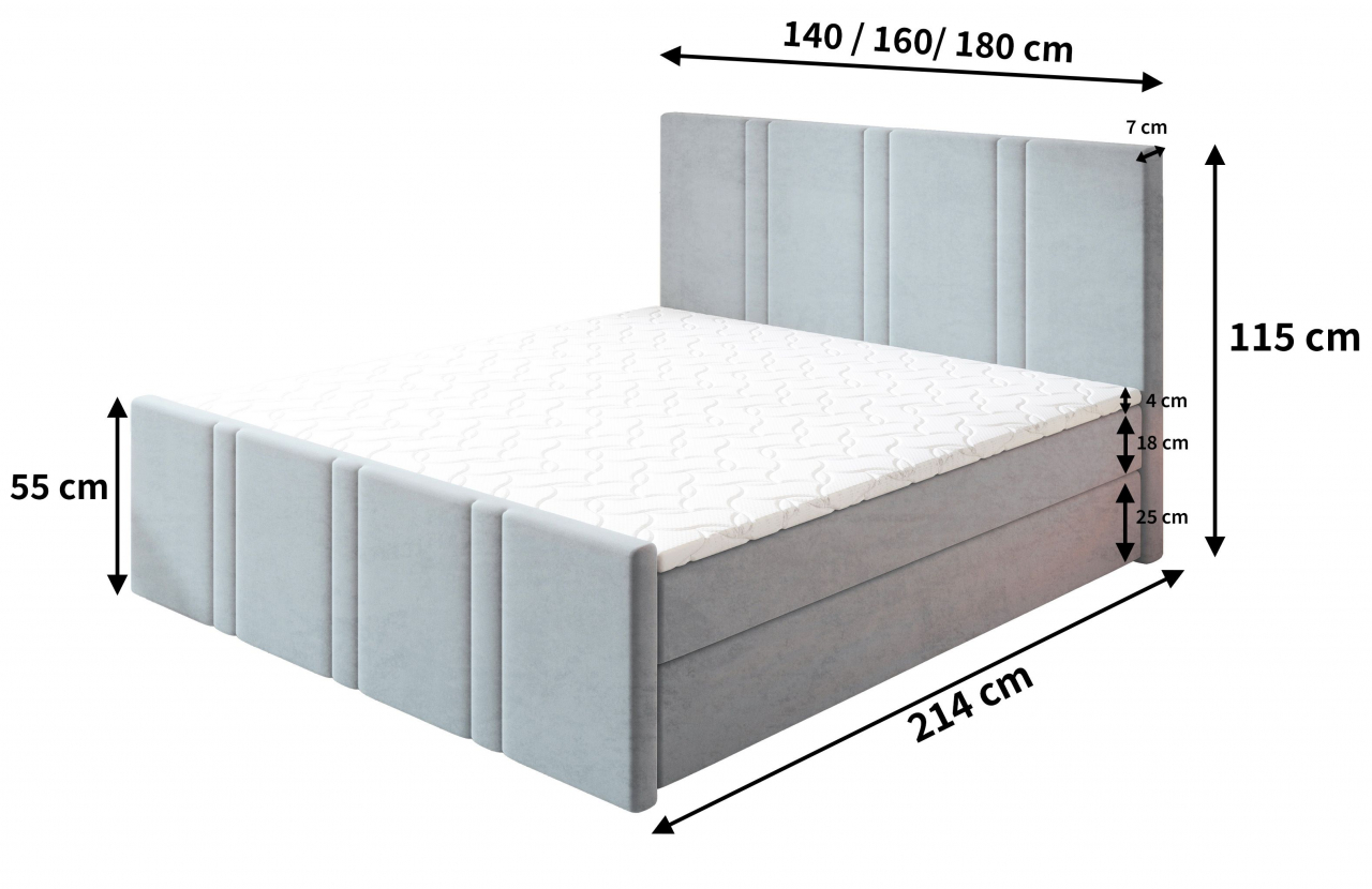 Akciós Comoza boxspring ágy +ajándék fedőmatrac +ingyenes kiszállítás