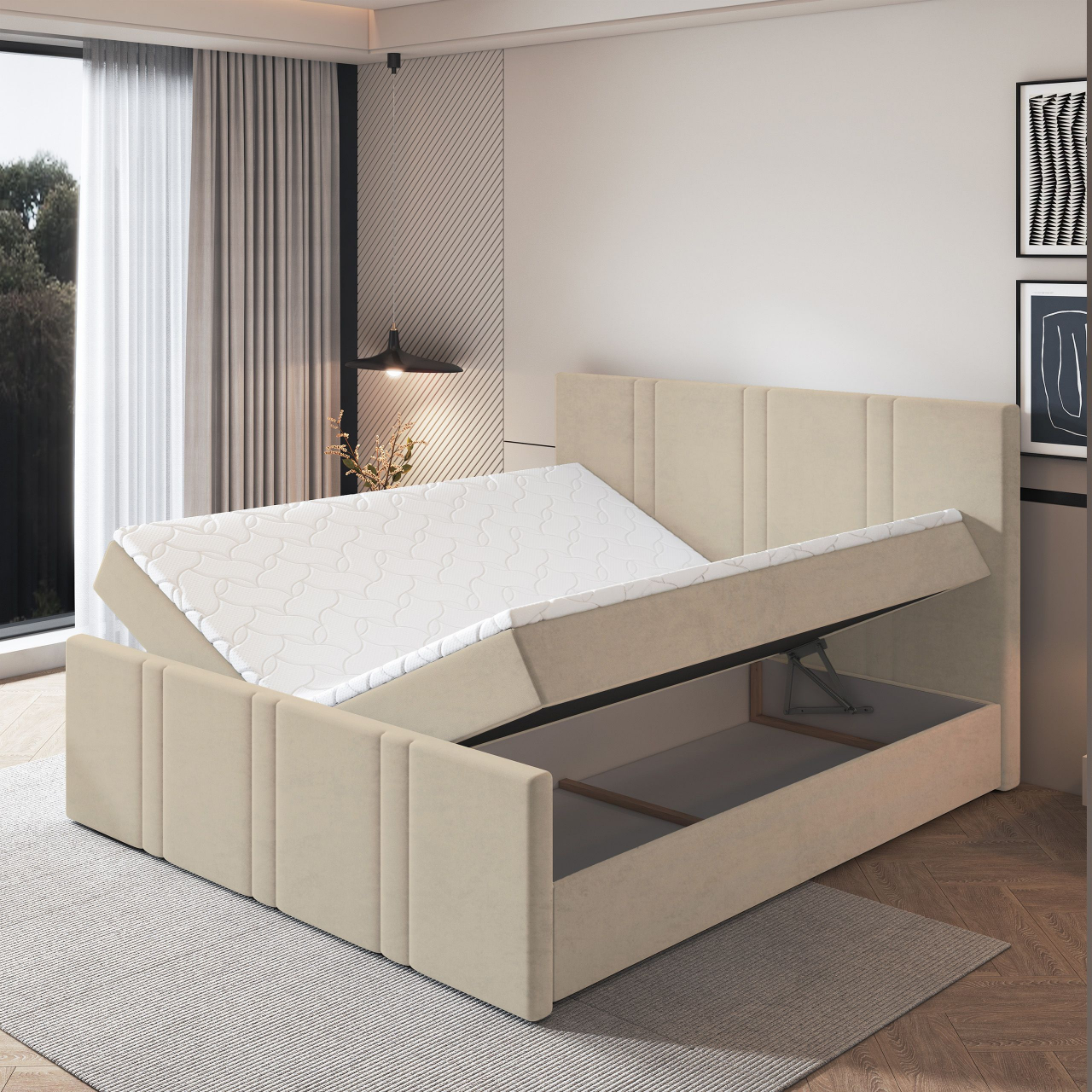 Akciós Comoza boxspring ágy +ajándék fedőmatrac +ingyenes kiszállítás