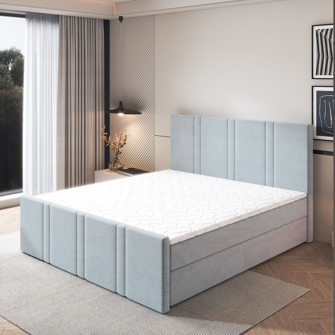Akciós Comoza boxspring ágy +ajándék fedőmatrac +ingyenes kiszállítás