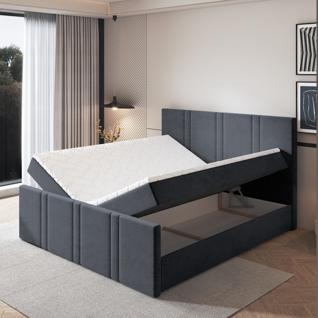 Akciós Comoza boxspring ágy +ajándék fedőmatrac +ingyenes kiszállítás