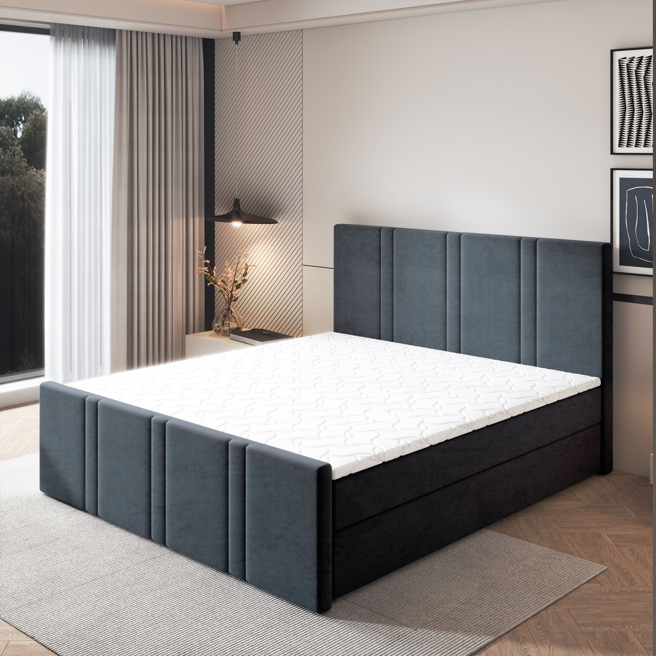 Akciós Comoza boxspring ágy +ajándék fedőmatrac +ingyenes kiszállítás