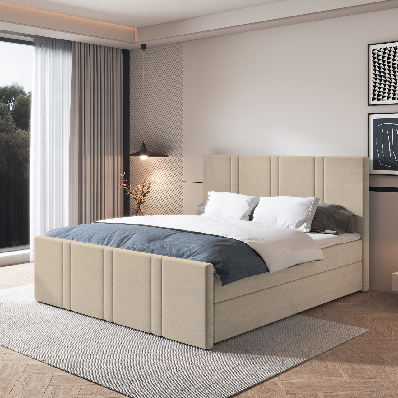 Akciós Comoza boxspring ágy +ajándék fedőmatrac +ingyenes kiszállítás
