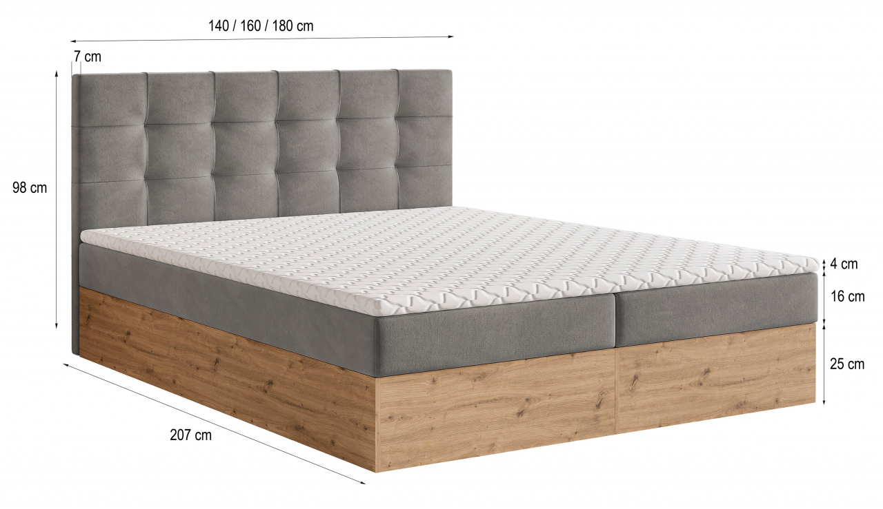 Akciós Molven boxspring ágy +ajándék fedőmatrac +ingyenes kiszállítás