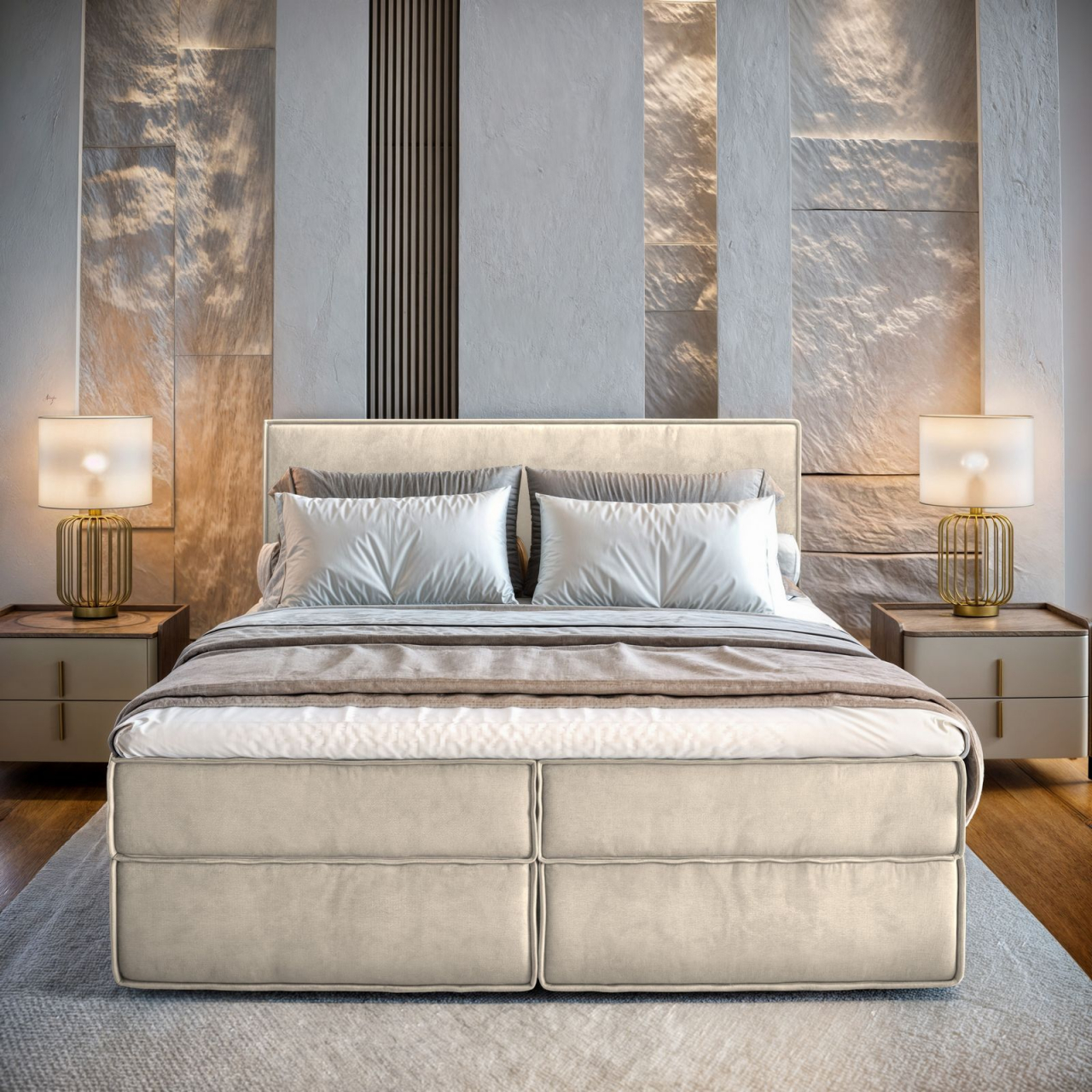 Akciós Pellio MON boxspring ágy +ajándék fedőmatrac +ingyenes kiszállítás