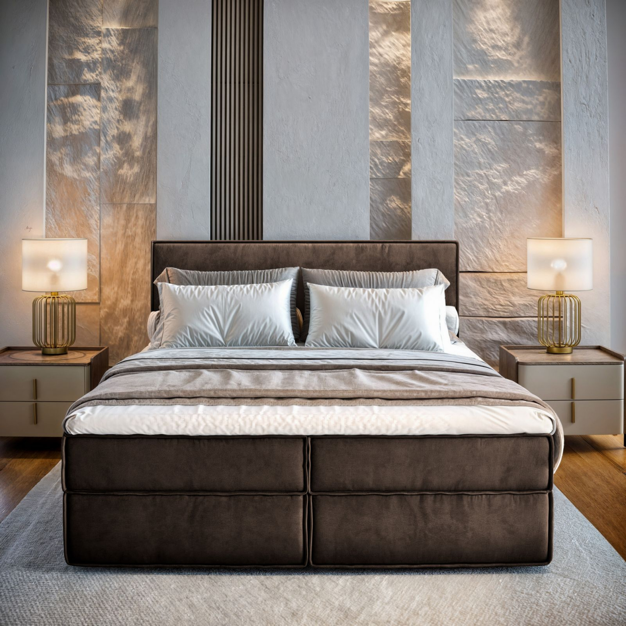 Akciós Pellio MON boxspring ágy +ajándék fedőmatrac +ingyenes kiszállítás