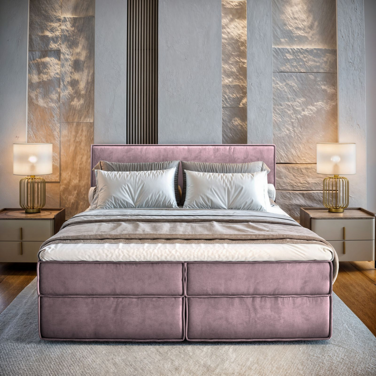 Akciós Pellio MON boxspring ágy +ajándék fedőmatrac +ingyenes kiszállítás