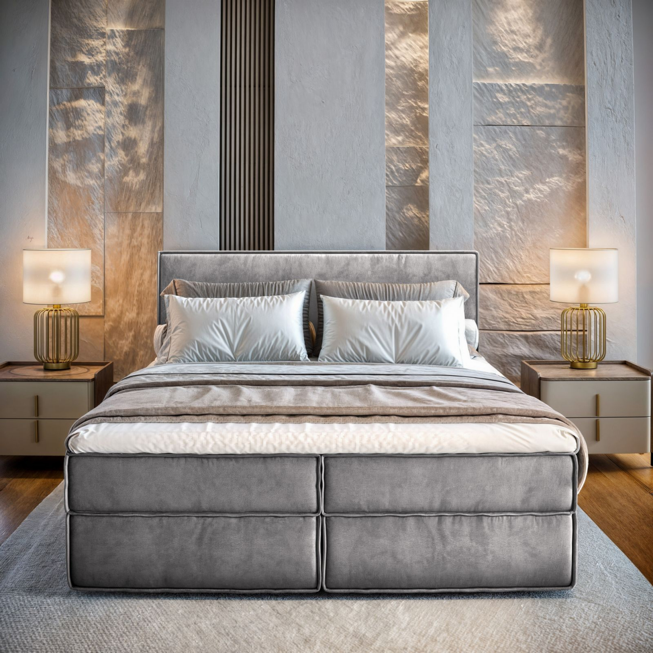 Akciós Pellio MON boxspring ágy +ajándék fedőmatrac +ingyenes kiszállítás