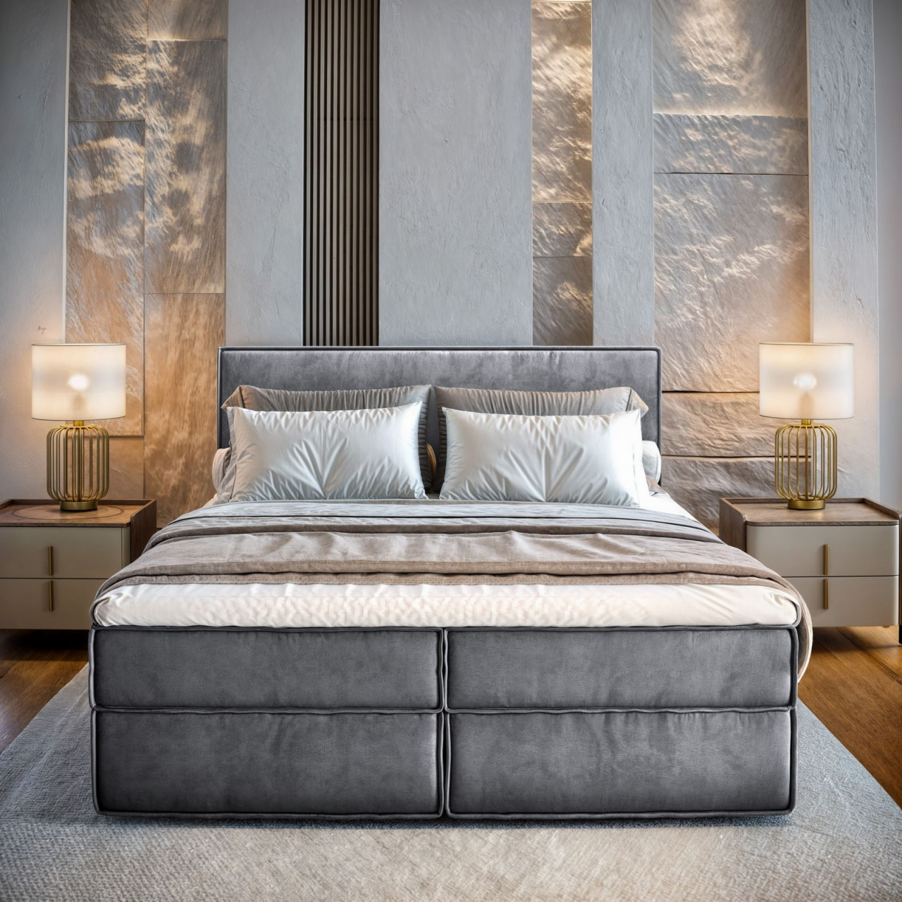Akciós Pellio MON boxspring ágy +ajándék fedőmatrac +ingyenes kiszállítás