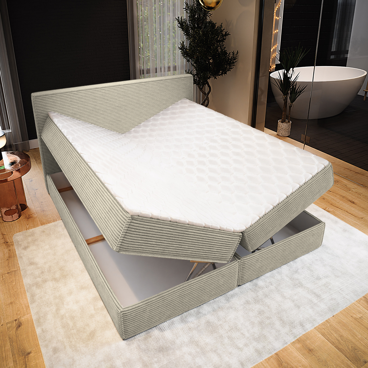 Akciós Pellio POSO boxspring ágy +ajándék fedőmatrac +ingyenes kiszállítás
