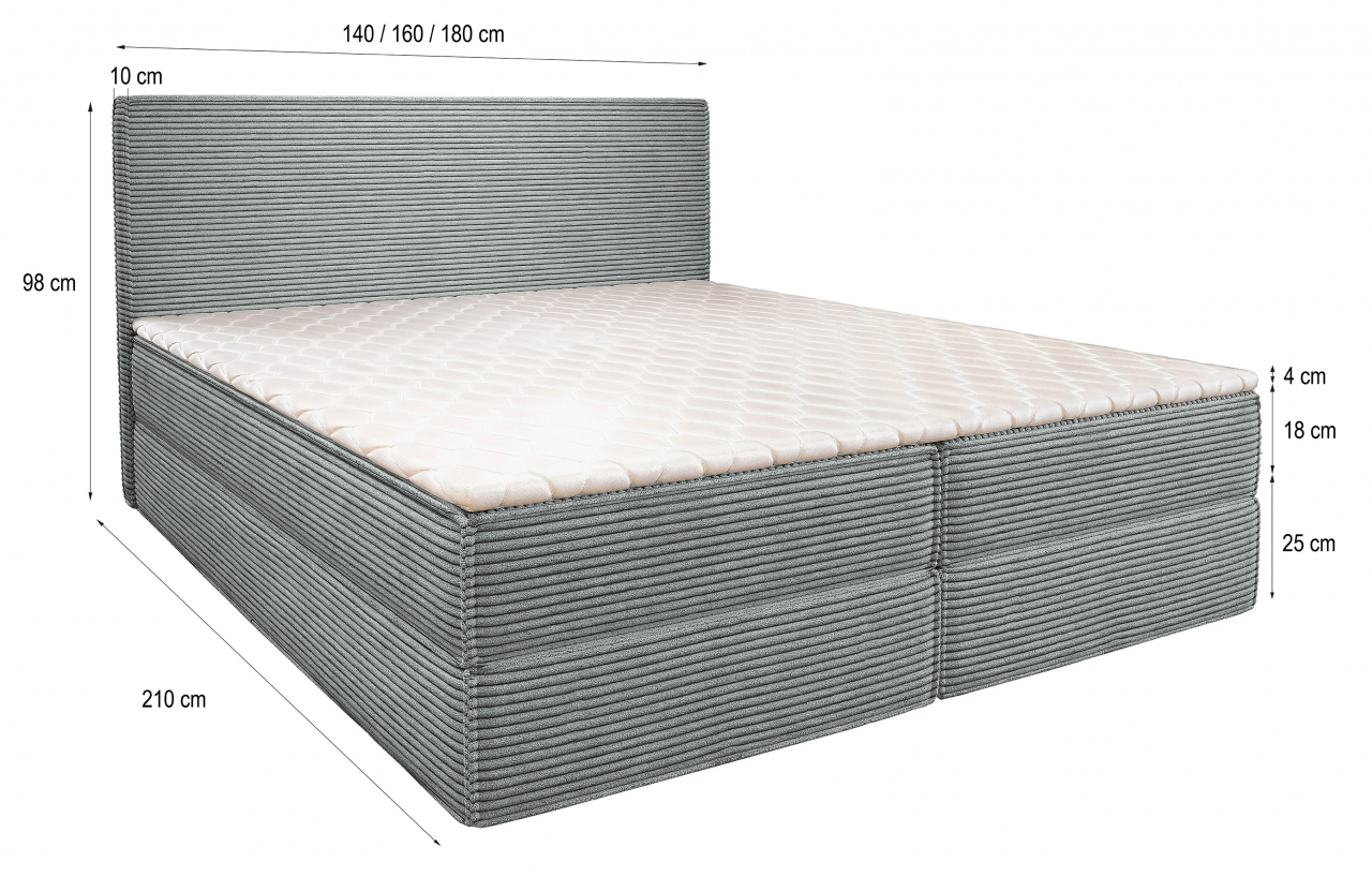 Akciós Pellio POSO boxspring ágy +ajándék fedőmatrac +ingyenes kiszállítás