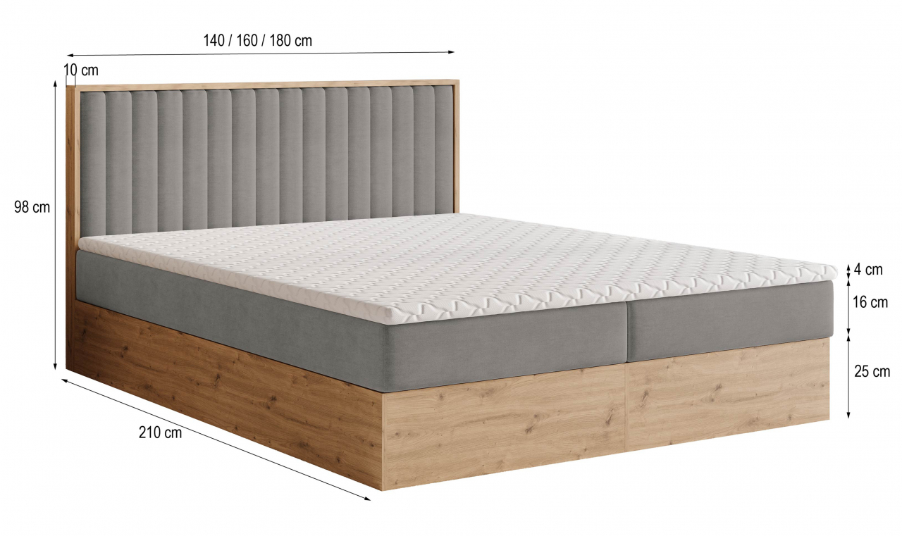 Akciós Vareli boxspring ágy +ajándék fedőmatrac +ingyenes kiszállítás
