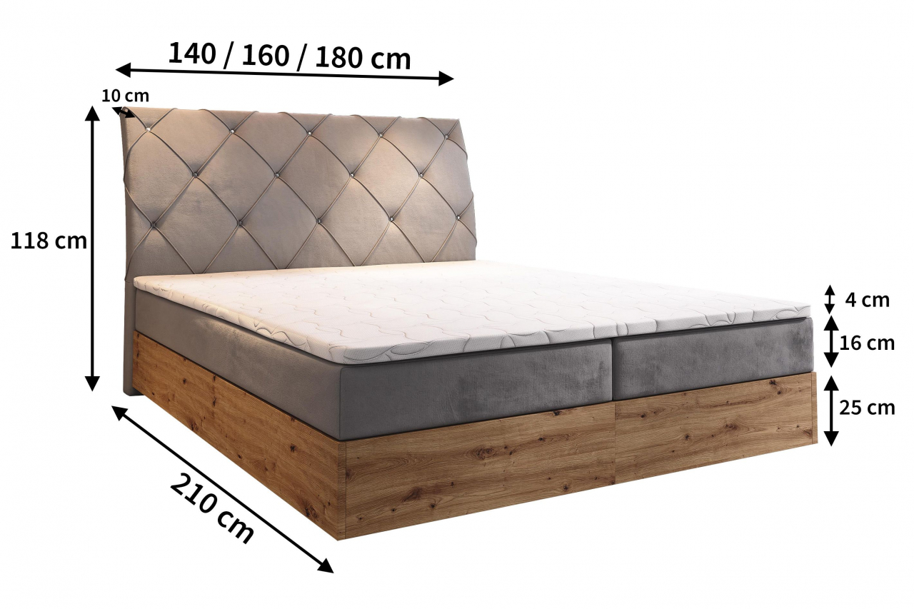 Akciós Vellano boxspring ágy +ajándék fedőmatrac +ingyenes kiszállítás