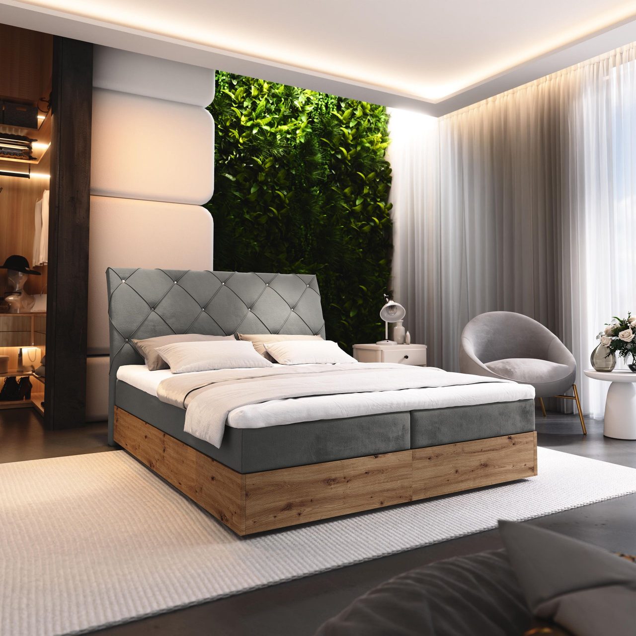 Akciós Vellano boxspring ágy +ajándék fedőmatrac +ingyenes kiszállítás